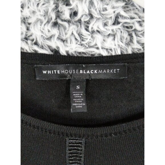 WHBM Sheer Peplum Top Womens SZ S Bell Sleeves Black Lace‎ Goth Grunge Witch EDM - Picture 3 of 9